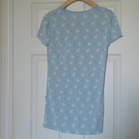 Kickee Pants Women's Short Sleeve One Tee in Spring Sky Stork - Size Large - EUC - Picture 2 of 4